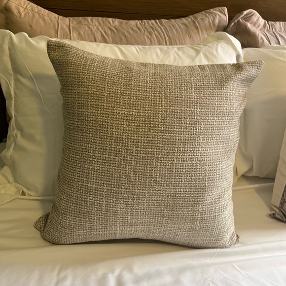 Woven Tan Fabric pillow case 18x18 - Picture 2 of 4